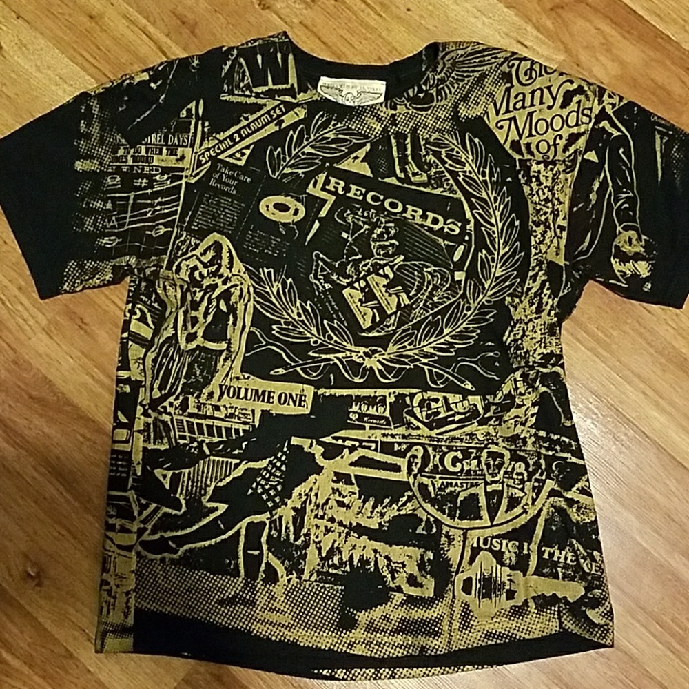 Monkey Brooklyn Black Gold Sublimation Tee Shirt